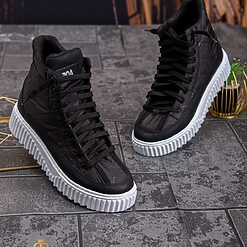 Ghete sport de barbati negre cu talpa alba ultra light – AD587 4