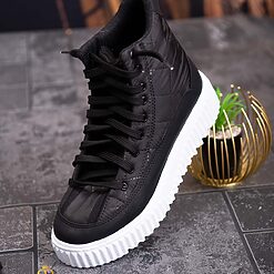 Ghete sport de barbati negre cu talpa alba ultra light – AD587 5