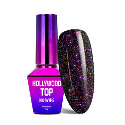 Hollywood Top Coat cu sclipici Molly Lac fara degresare- Violet Show - HT-G5 - EVERIN-PRIMER BAZA TOP ❤️