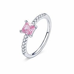 Inel din argint Crystal Pink Square-Inele >> Inele din argint