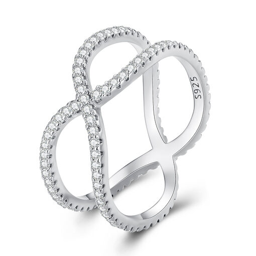 Inel din argint Double Crystal Ring-Inele >> Inele din argint
