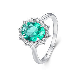 Inel din argint Elegant Green Crystal-Inele >> Inele din argint