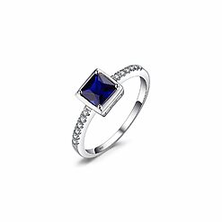 Inel din argint Elegant Square Sapphire-Inele