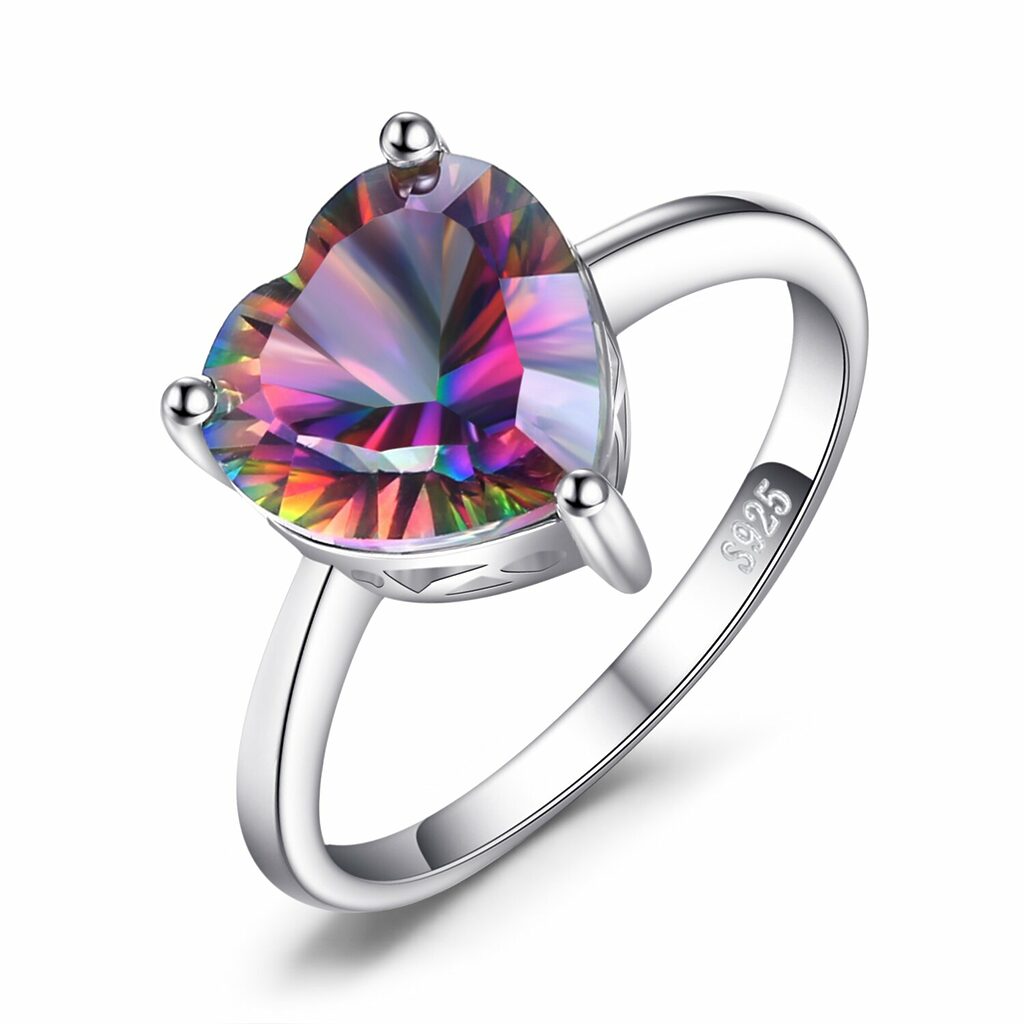 Inel din argint Mystic Topaz Heart-Inele >> Inele din argint