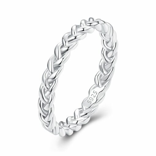 Inel din argint Simple Braided Rope-Inele >> Inele din argint