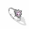 Inel din argint Studded Pink Lotus-Inele >> Inele din argint