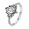 Inel din argint Studded White Lotus-Inele >> Inele din argint