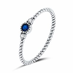 Inel din argint Swirl Blue Stone-Inele