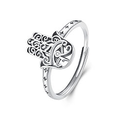 Inel reglabil din argint Simple Silver Hamsa-Inele >> Inele reglabile