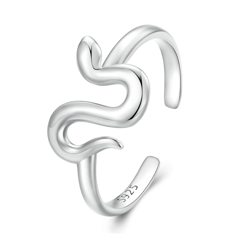 Inel reglabil din argint Simple Silver Snake-Inele >> Inele reglabile