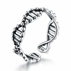 Inel reglabil din argint patinat ADN-Personalizate Gravabile >> Inele personalizate