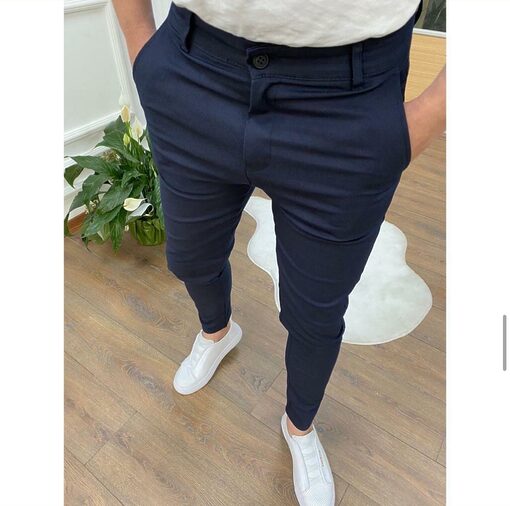 Pantaloni barbati casual bleumarin 12409 G1-4-Pantaloni > Pantaloni casual