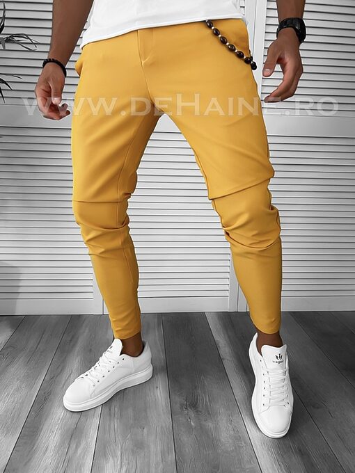 Pantaloni barbati casual regular fit mustar B5934 252-2-Pantaloni > Pantaloni casual