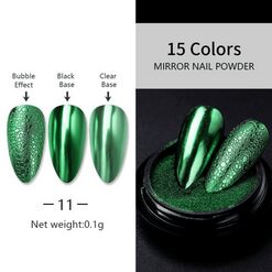 Pigment Efect Oglinda dark green- MC-26 - MC-26 - Everin.ro-NAIL ART ❤️
