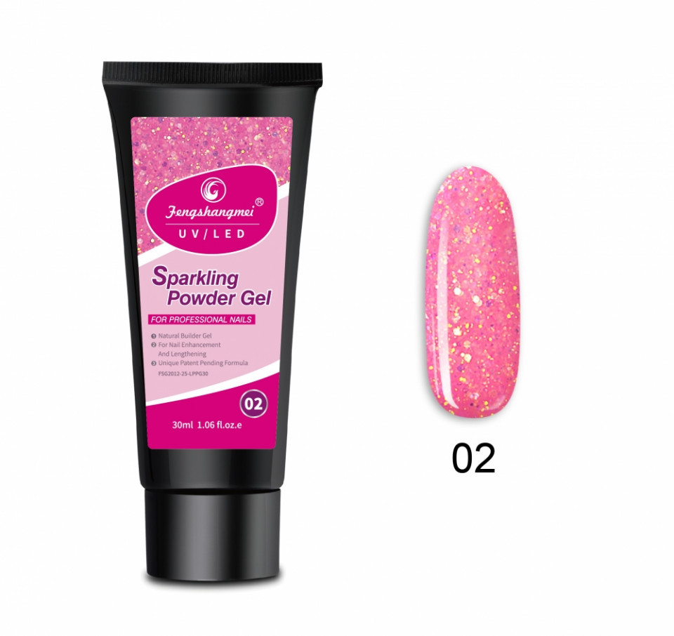 Polygel FSM Sparkling- 02 - SPK-02 - Everin.ro-GELURI UV CONSTRUCTIE / BUILDER COVER / POLYGEL ❤️