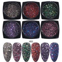 Sclipici si paiete set 6 culori SYG-2 - SYG-2 - Everin.ro-NAIL ART ❤️