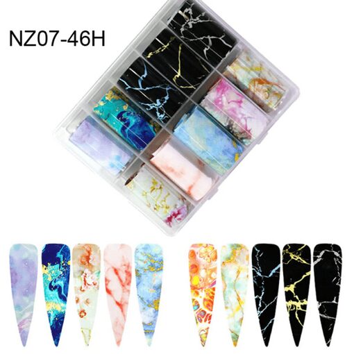 Set 10 folii de transfer Galaxy 100x4cm. NZ07-46H - NZ07-46H - Everin.ro-NAIL ART ❤️