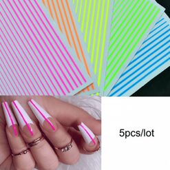 Set 5 Stickere Benzi Neon - SET-5S - Everin.ro-NAIL ART ❤️