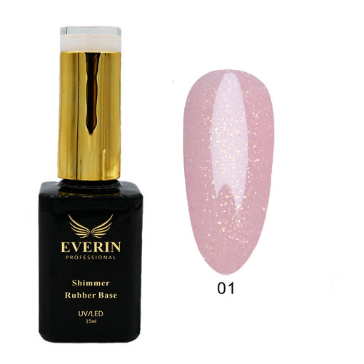 Shimmer Rubber Base Everin 15ml- 01 - SRB-01 - Everin.ro-EVERIN