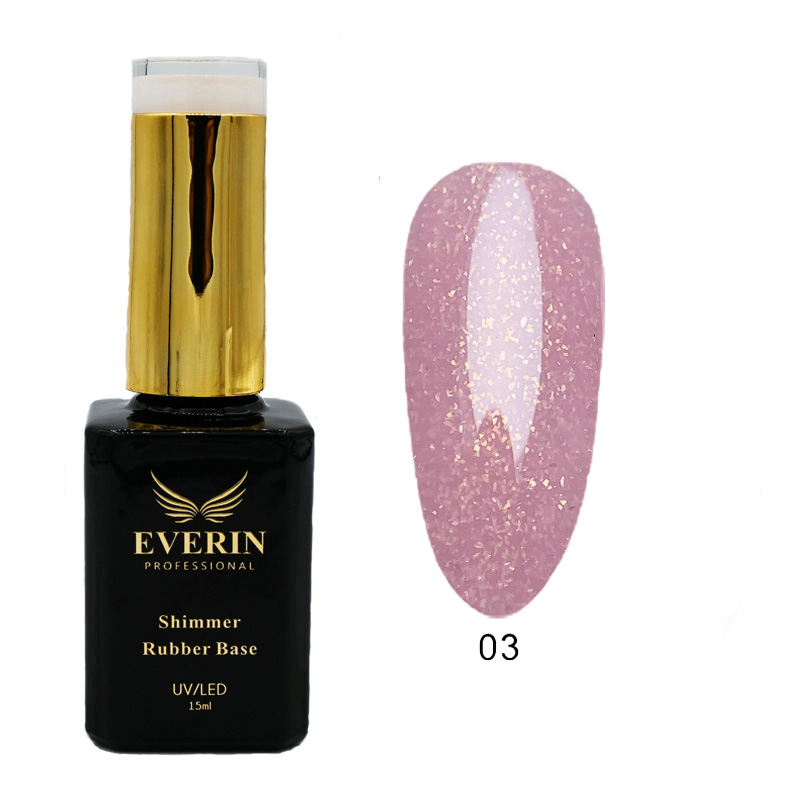 Shimmer Rubber Base Everin 15ml- 03 - SRB-03 - Everin.ro-EVERIN