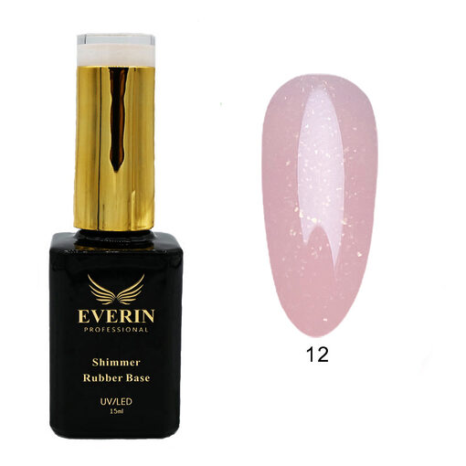 Shimmer Rubber Base Everin 15ml- 12 - SRB-12 - Everin.ro-EVERIN