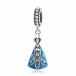 Talisman din argint Cross & Blue Email-Talismane >> Talismane din Argint (toate)