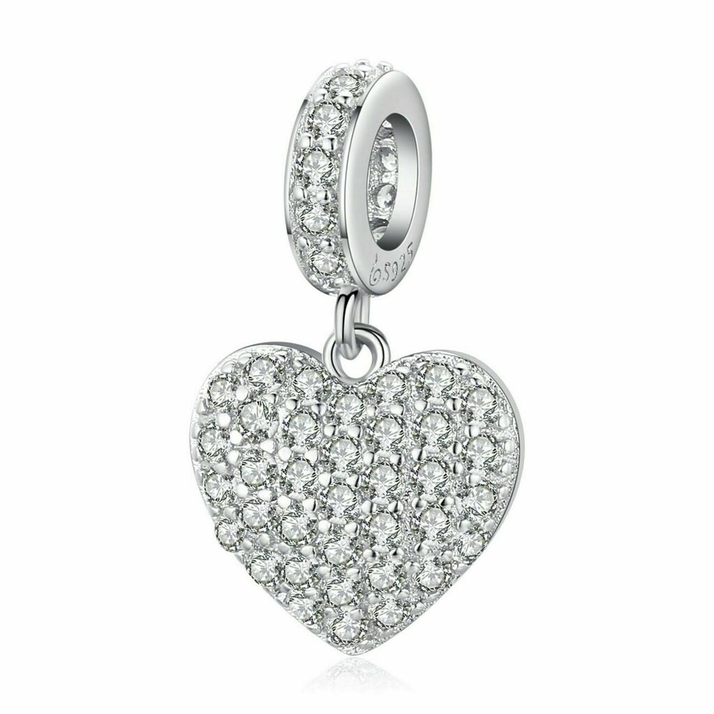 Talisman din argint Crystal Heart-Talismane >> Talismane din Argint (toate)