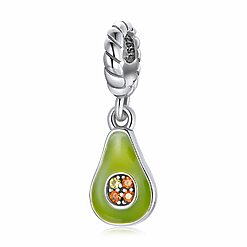 Talisman din argint Cute Sparkling Avocado-Talismane >> Talismane din Argint (toate)