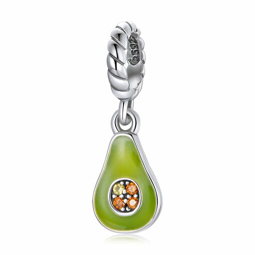 Talisman din argint Cute Sparkling Avocado-Talismane >> Talismane din Argint (toate)