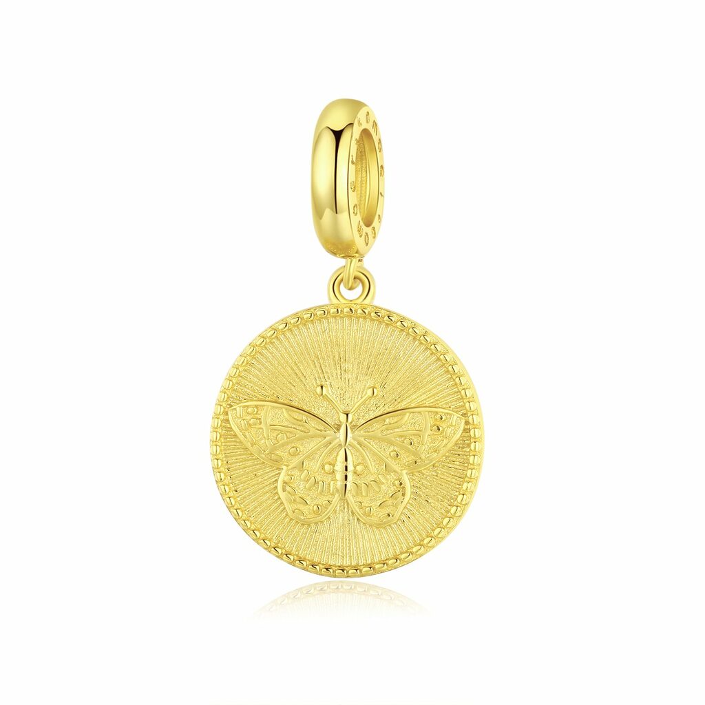 Talisman din argint Golden Butterfly-Talismane >> Talismane din Argint (toate)