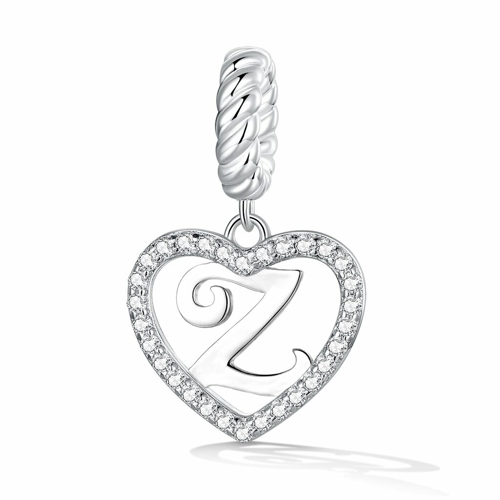 Talisman din argint Heart Letter Z-Talismane >> Talismane din Argint (toate)