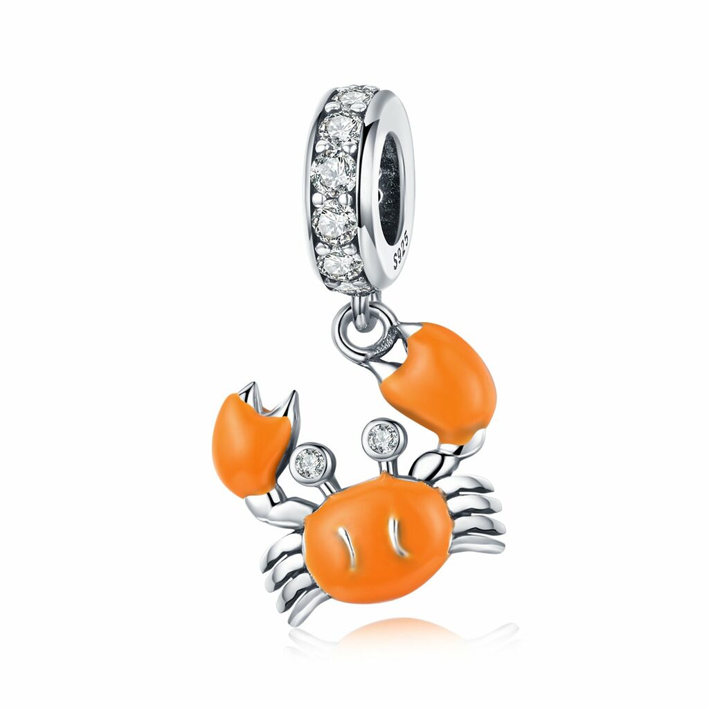 Talisman din argint Orange Little Crab-Talismane >> Talismane din Argint (toate)