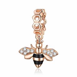 Talisman din argint Rose Gold Bee-Talismane