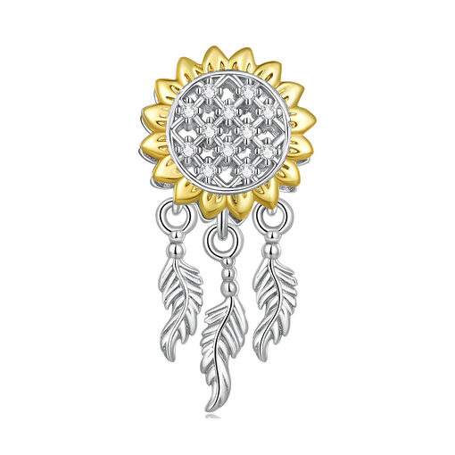Talisman din argint Spring Sparkling Sunflower-Talismane >> Talismane din Argint (toate)