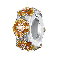 Talisman din argint Sunflower Thin Band-Talismane >> Talismane din Argint (toate)