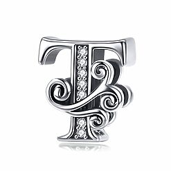 Talisman din argint cu Litera T din Poveste-Talismane >> Talismane din Argint (toate)