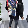 Bluza barbati oversize neagra cu imprimeu pe spate K298 i4-1-Bluze barbati
