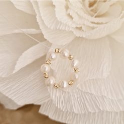 Choker cu perle - Cercul elegantei - Lant silicon si Bilute Aur Galben 14K-Colectii >> Comori Perlate >> Noutati