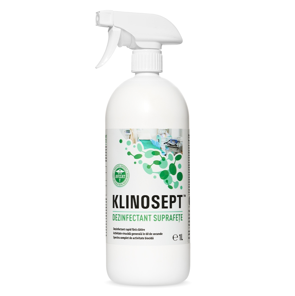 Dezinfectant rapid pentru suprafete RTU – pe baza de alcool KLINOSEPT 1L-Saloane-Protectie si igienizare