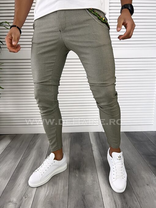Pantaloni barbati casual regular fit verzi B8002 B6-5.3-Pantaloni > Pantaloni casual