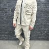 TRENING DE BARBATI RELAXED FIT ZIPPERS BEIGE - TG175-Treninguri