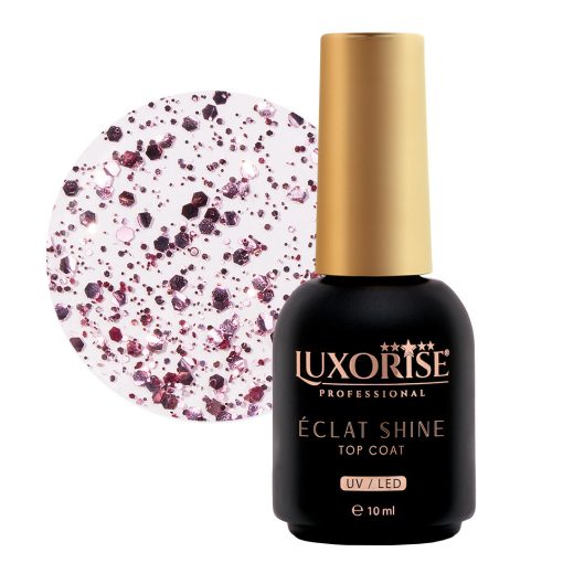 Top Coat LUXORISE - Eclat Shine Rosette 10ml-Accesorii Unghii > Primer / Base Coat / Top Coat