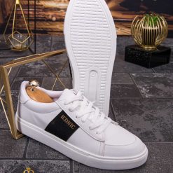 Adidasi de barbati albi cu talpa inalta ultra light – AD596 2