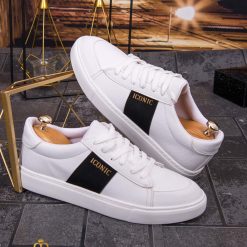 Adidasi de barbati albi cu talpa inalta ultra light – AD596 3