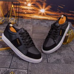 Adidasi de barbati negri cu talpa inalta ultra light – AD595 3