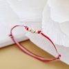 Bratara Martisor - 2 Bilute de 3 mm si 1 de 4 mm din Aur 14K - Snur combinat rosu&alb-Martisor >> Martisoare Aur 14K >> Noutati