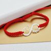 Bratara personalizata - Infinite love cu nume decupat - Argint 925 - Snur impletit