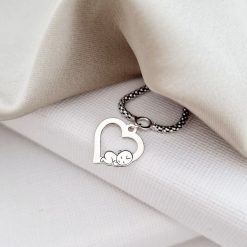 Bratara snake dama - Somn dulce - Charm contur inima cu bebe - Argint 925-Valentine's Day >> Cadouri pentru EA >> Noutati