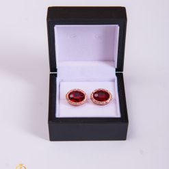 Butoni aurii cu pietre rosii- BT005-Butoni camasa