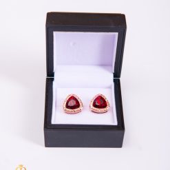 Butoni aurii cu pietre rosii- BT006-Butoni camasa